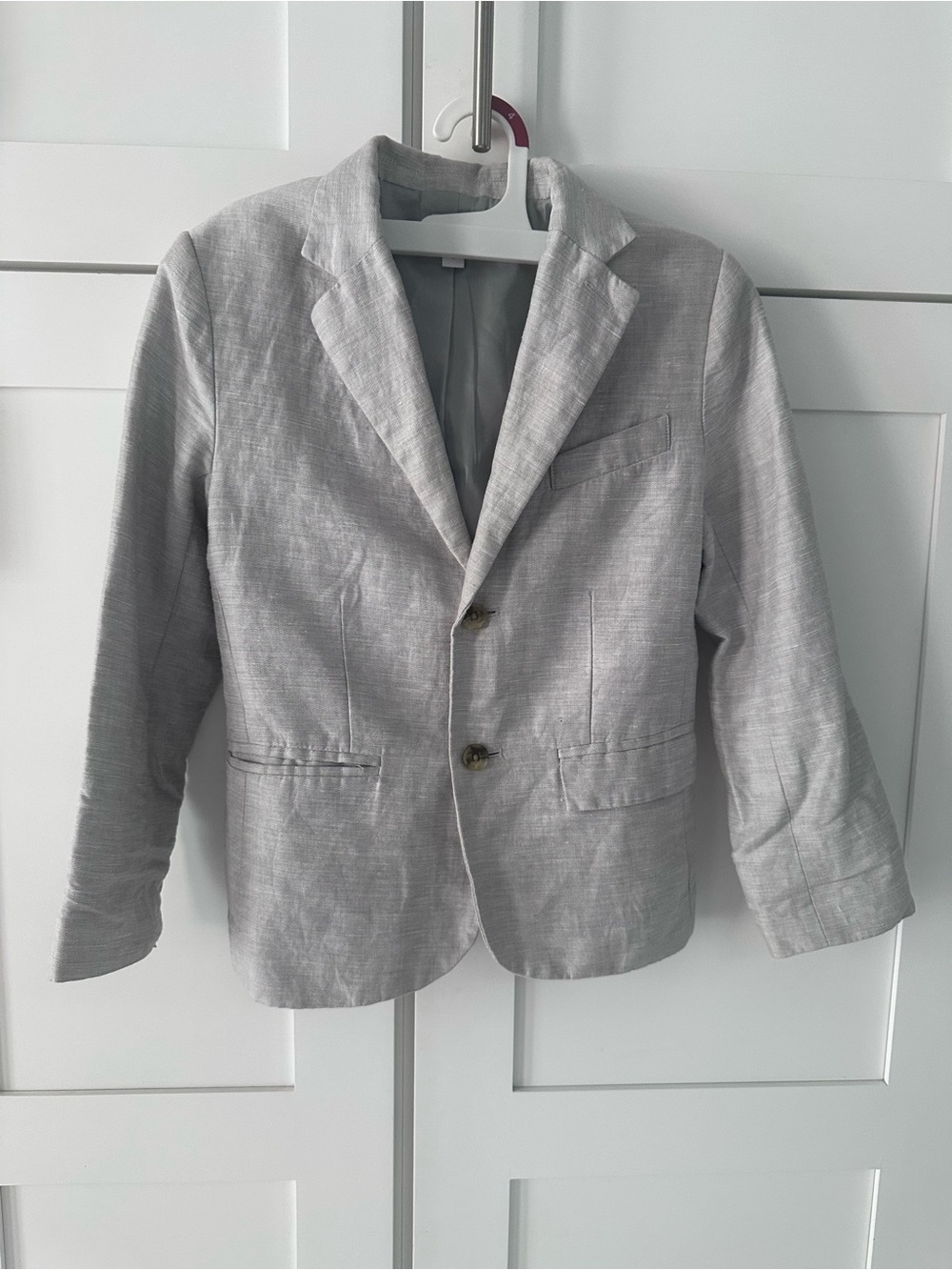 Janie and Jack Light Gray Boys' Linen-Blend Sport Coat